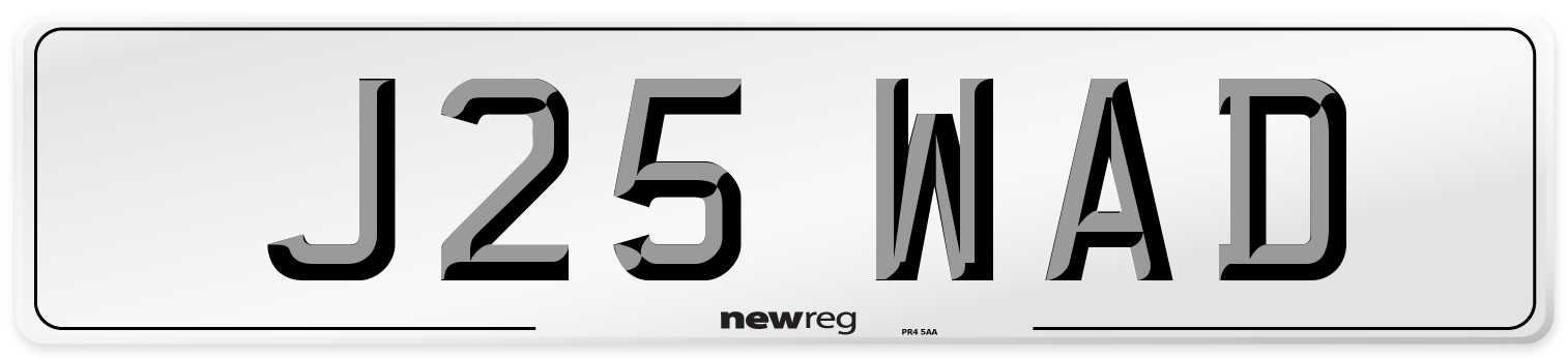 J25 WAD Front Number Plate