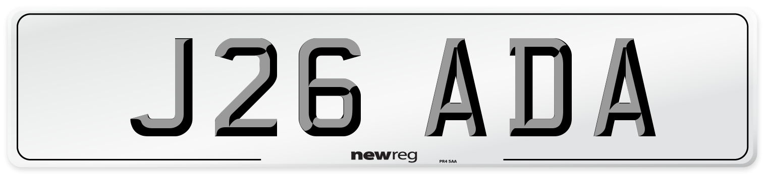 J26 ADA Front Number Plate