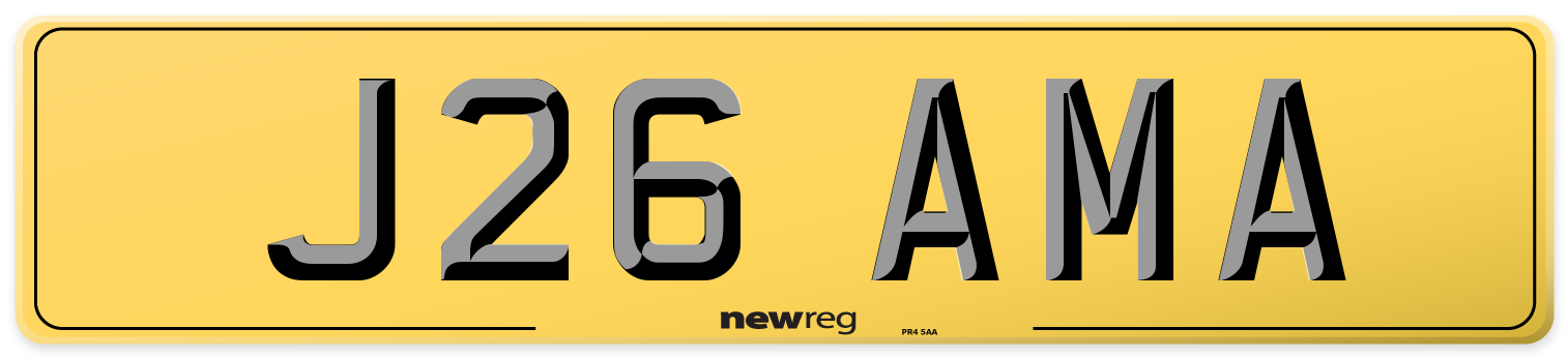 J26 AMA Rear Number Plate