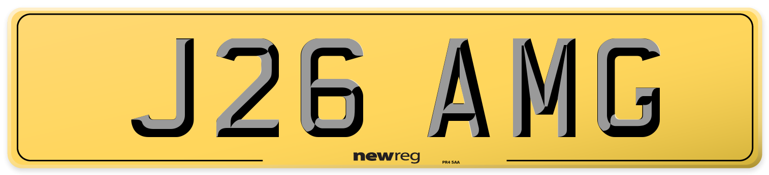 J26 AMG Rear Number Plate