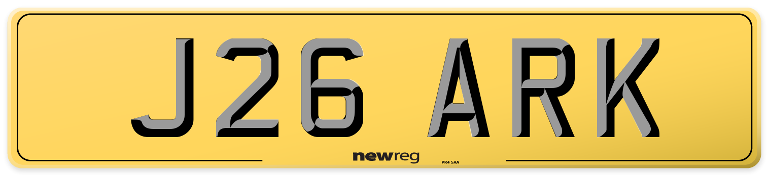 J26 ARK Rear Number Plate