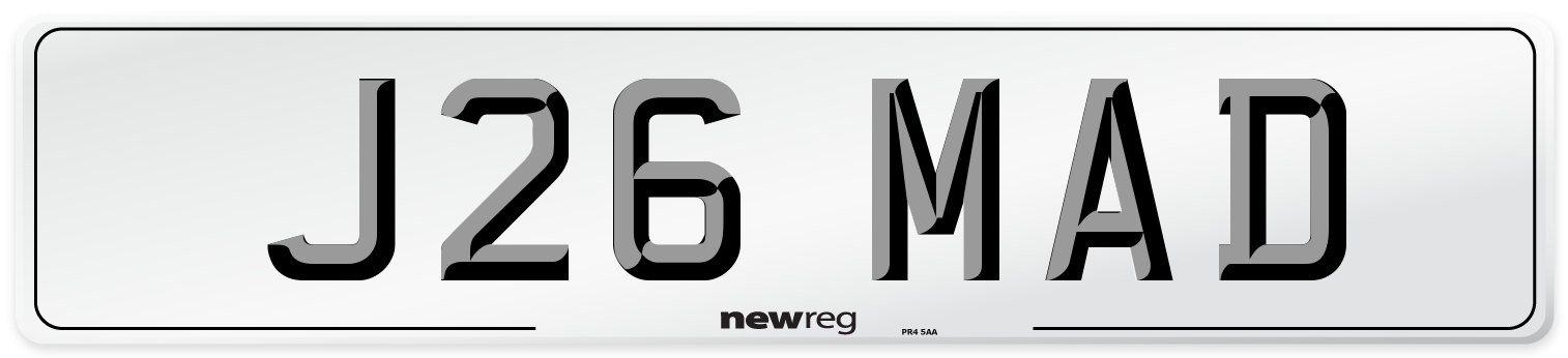 J26 MAD Front Number Plate