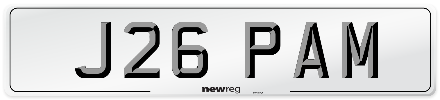 J26 PAM Front Number Plate