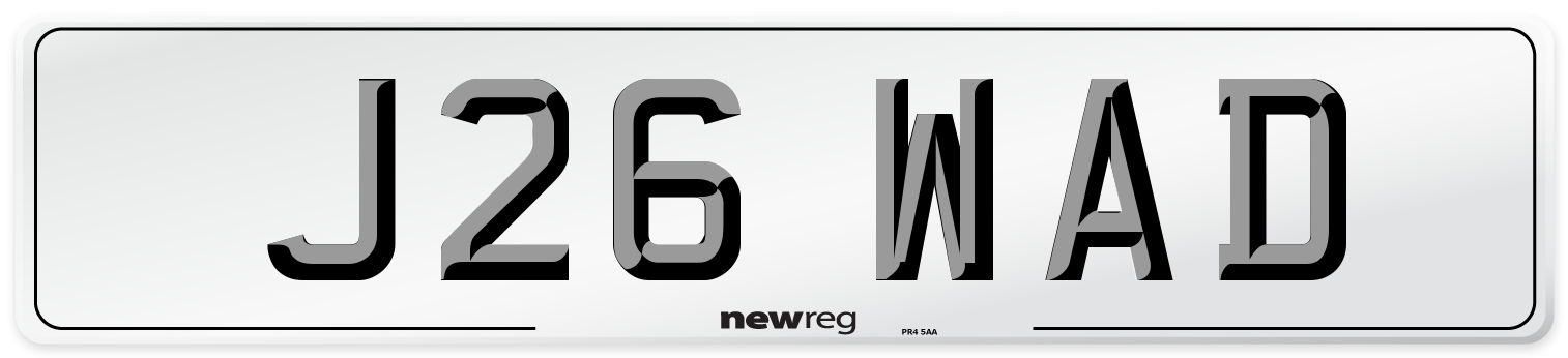 J26 WAD Front Number Plate