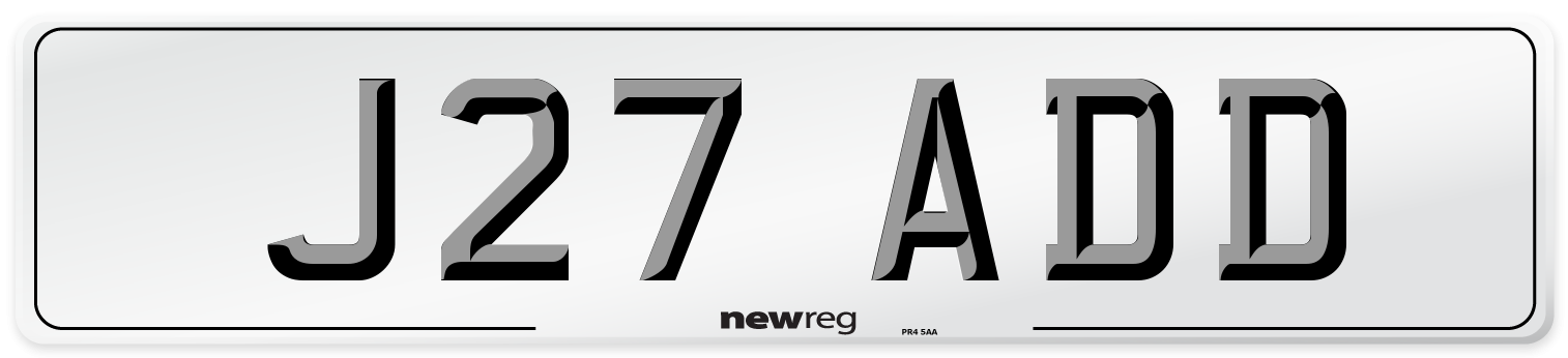 J27 ADD Front Number Plate