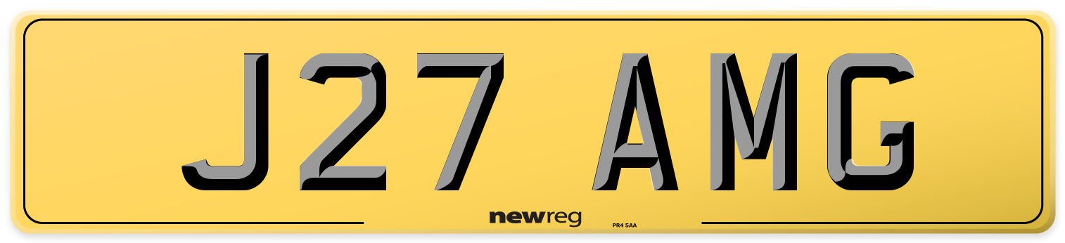 J27 AMG Rear Number Plate