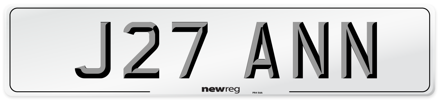 J27 ANN Front Number Plate