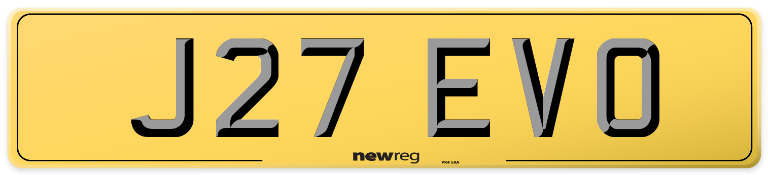 J27 EVO Rear Number Plate