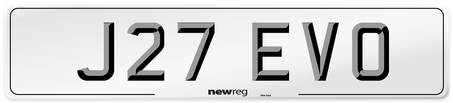 J27 EVO Front Number Plate