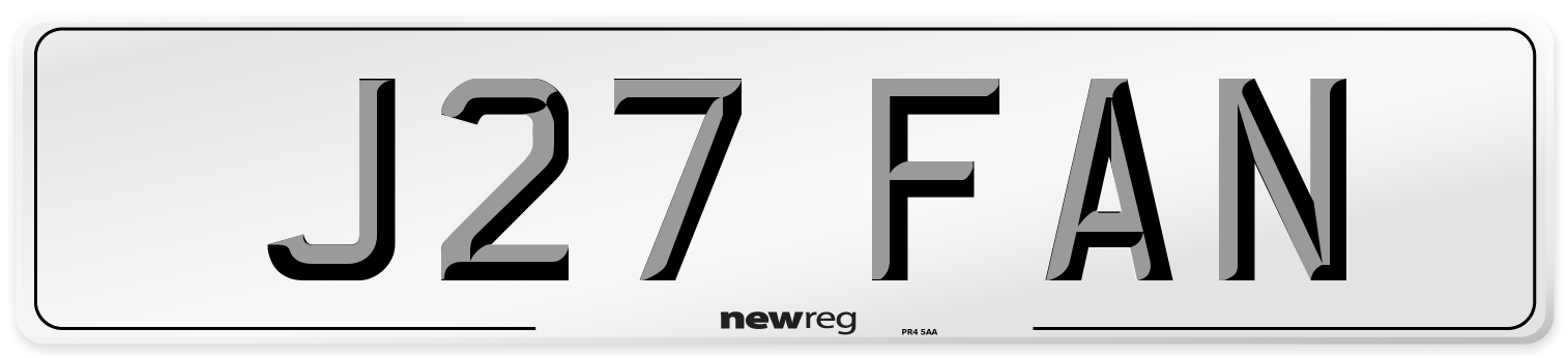 J27 FAN Front Number Plate