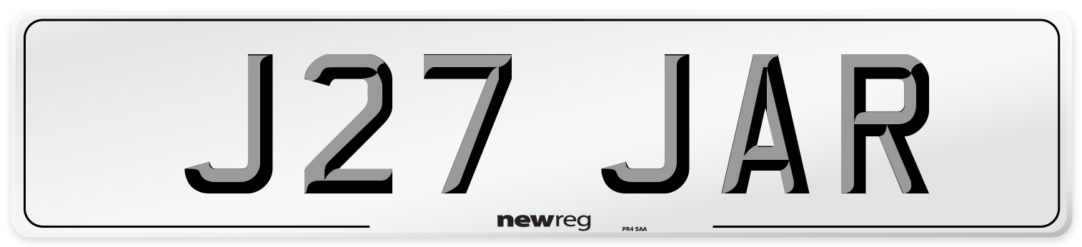 J27 JAR Front Number Plate