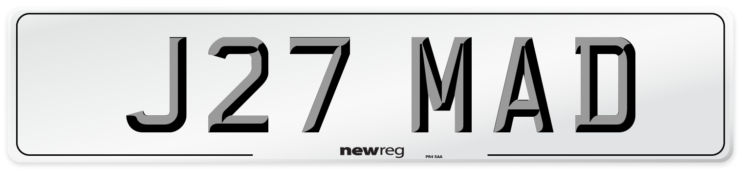 J27 MAD Front Number Plate