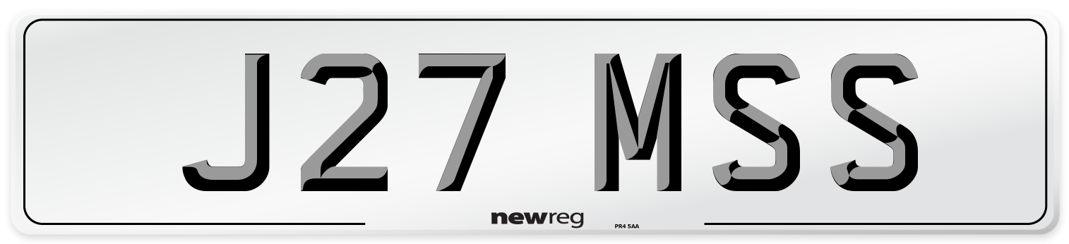 J27 MSS Front Number Plate