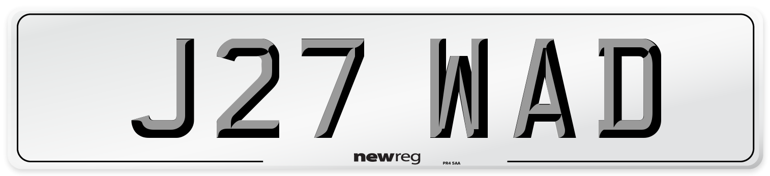J27 WAD Front Number Plate
