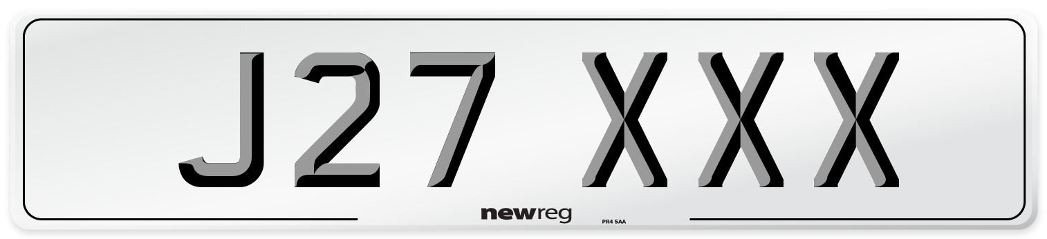 J27 XXX Front Number Plate