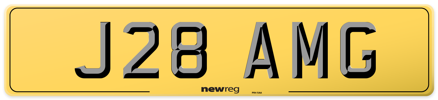 J28 AMG Rear Number Plate