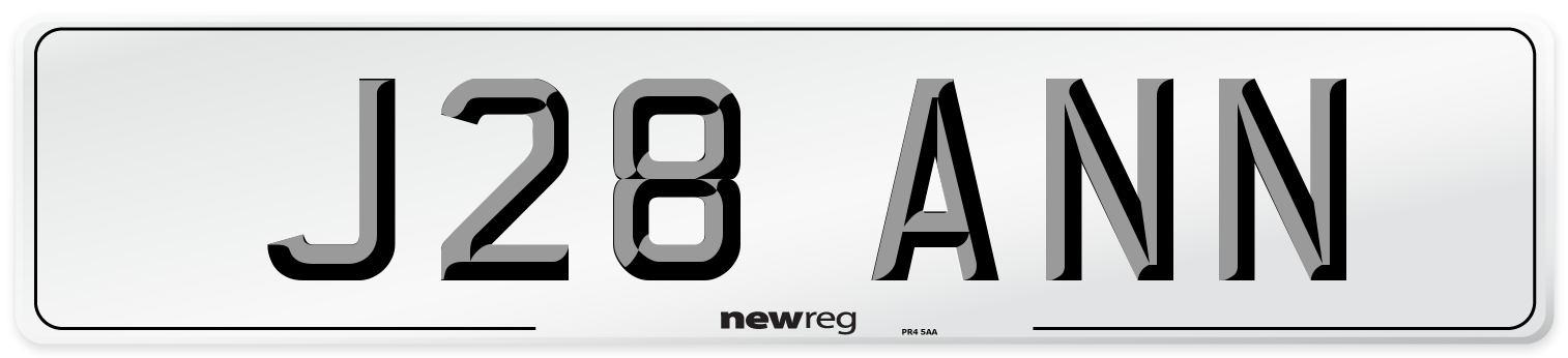 J28 ANN Front Number Plate