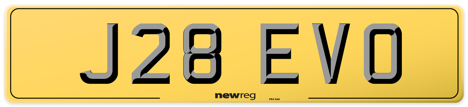 J28 EVO Rear Number Plate