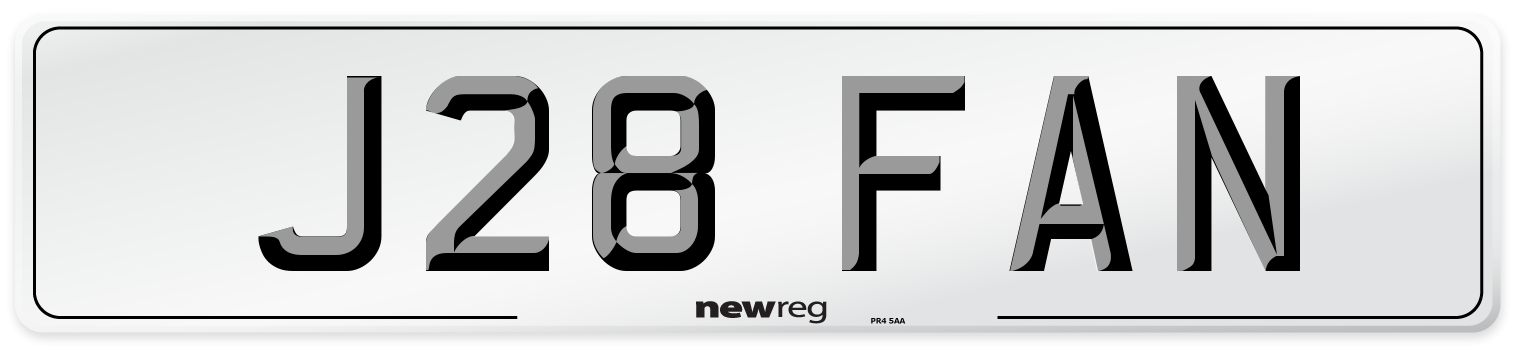 J28 FAN Front Number Plate