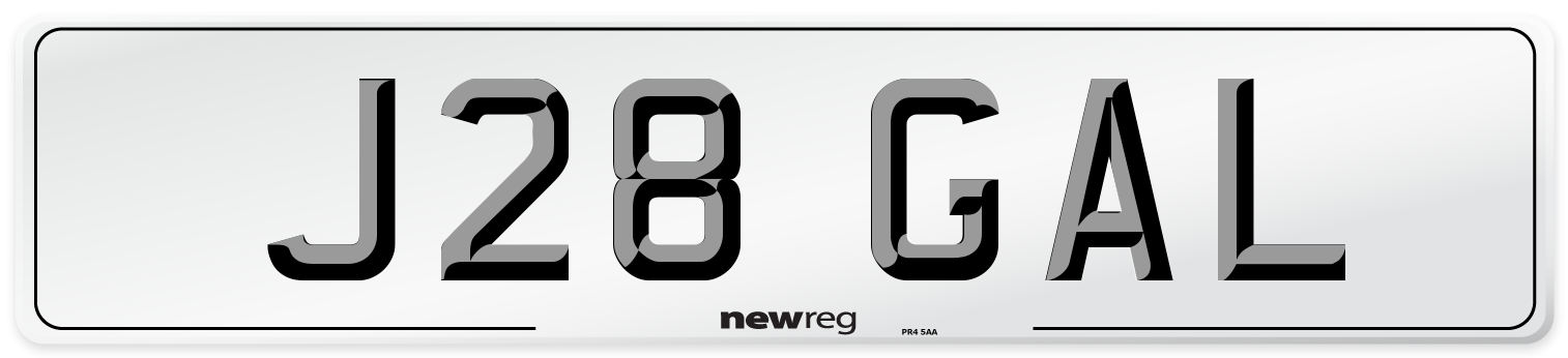 J28 GAL Front Number Plate