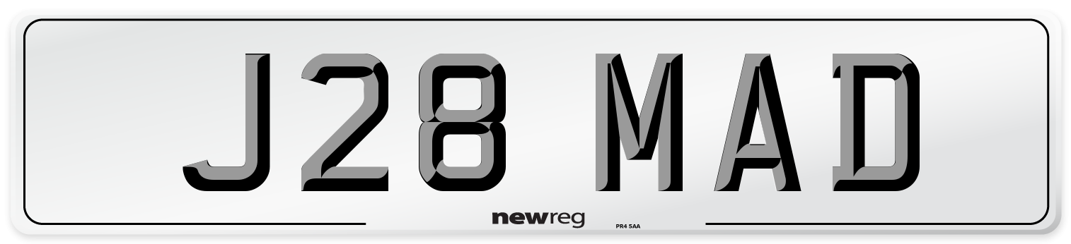 J28 MAD Front Number Plate