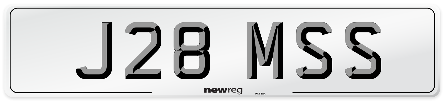 J28 MSS Front Number Plate