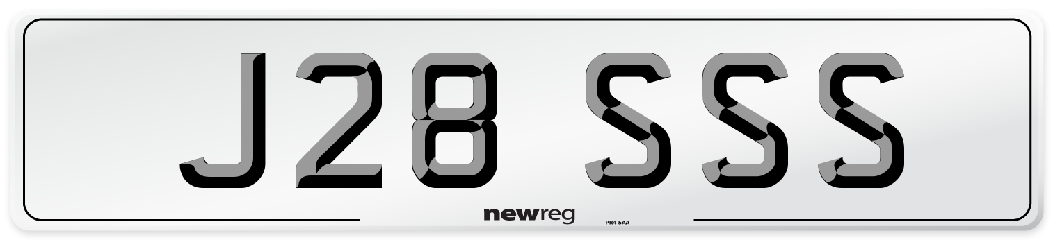 J28 SSS Front Number Plate