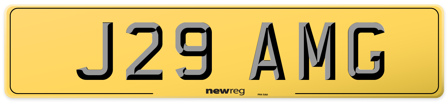 J29 AMG Rear Number Plate