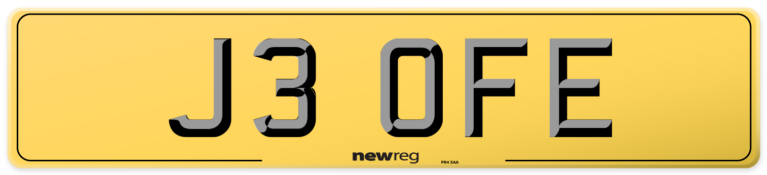 J3 OFE Rear Number Plate