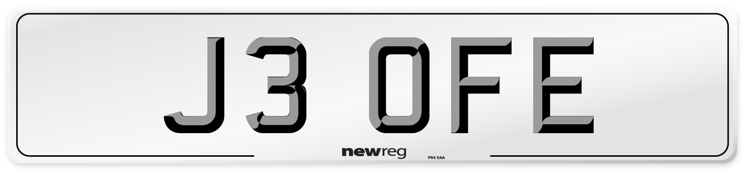 J3 OFE Front Number Plate