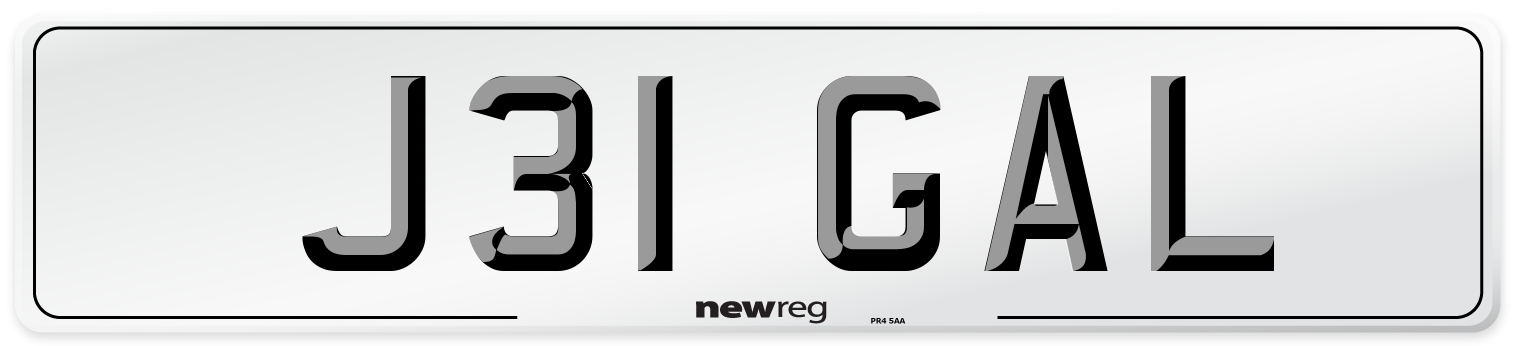 J31 GAL Front Number Plate