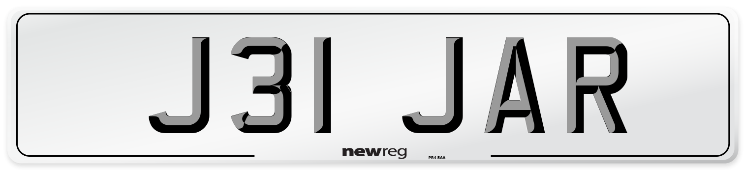 J31 JAR Front Number Plate