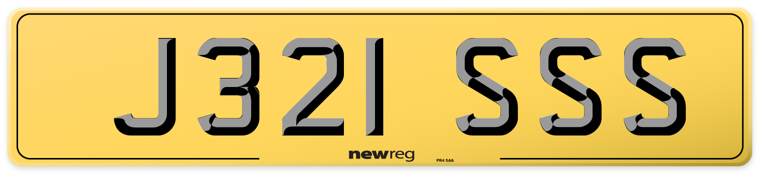 J321 SSS Rear Number Plate