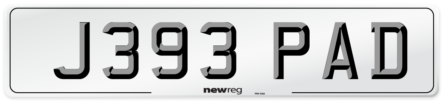 J393 PAD Front Number Plate