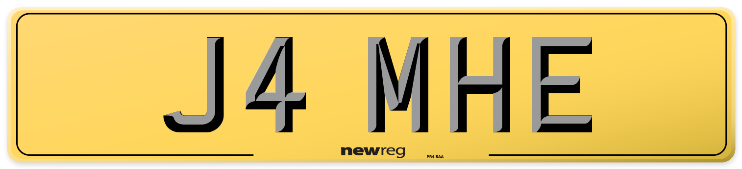 J4 MHE Rear Number Plate