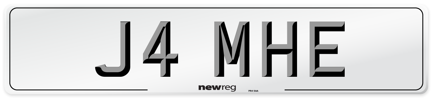 J4 MHE Front Number Plate