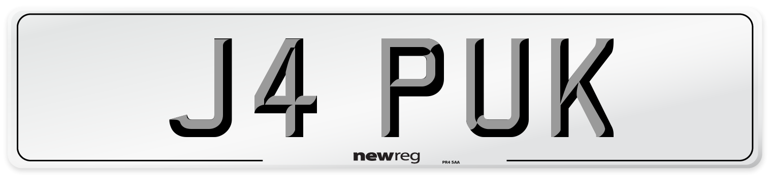 J4 PUK Front Number Plate