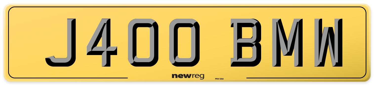 J400 BMW Rear Number Plate