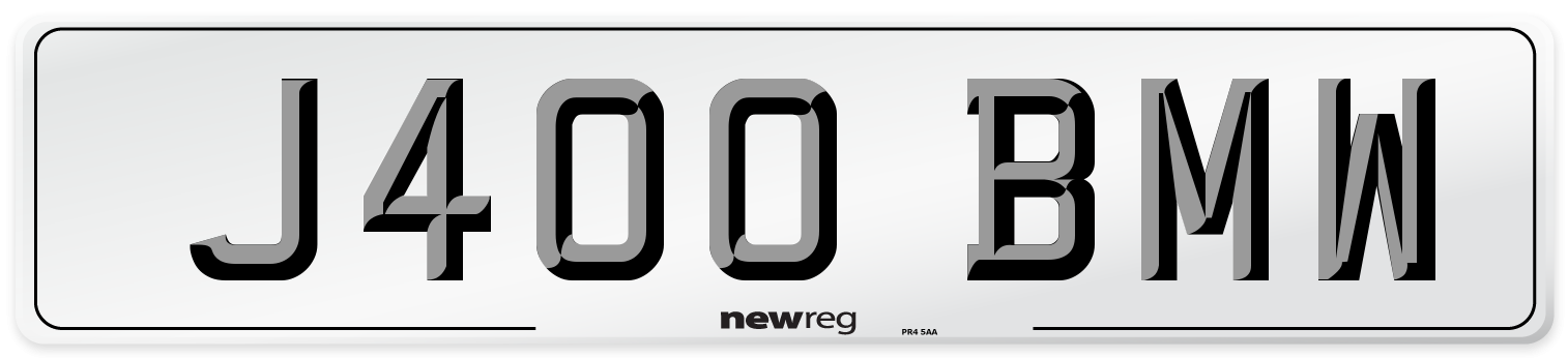 J400 BMW Front Number Plate