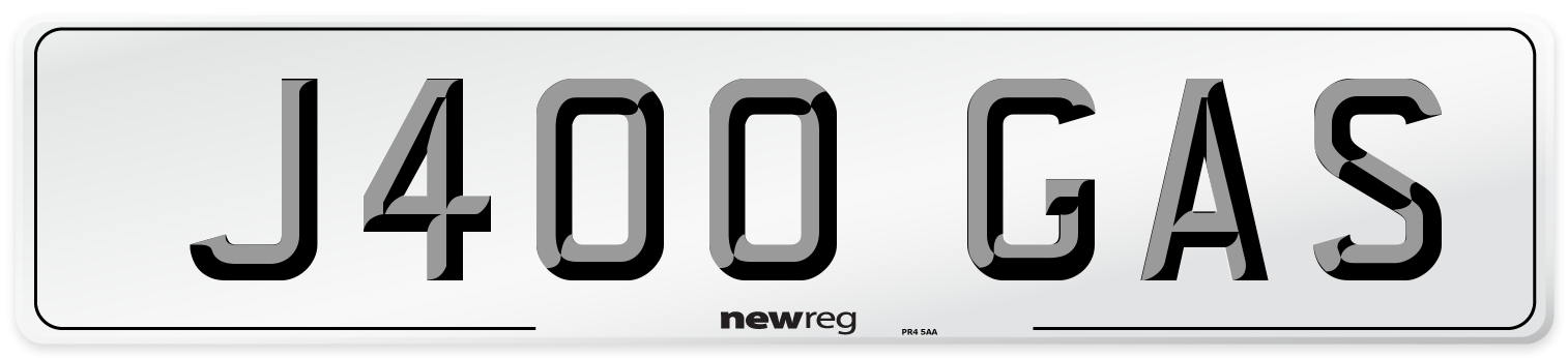 J400 GAS Front Number Plate