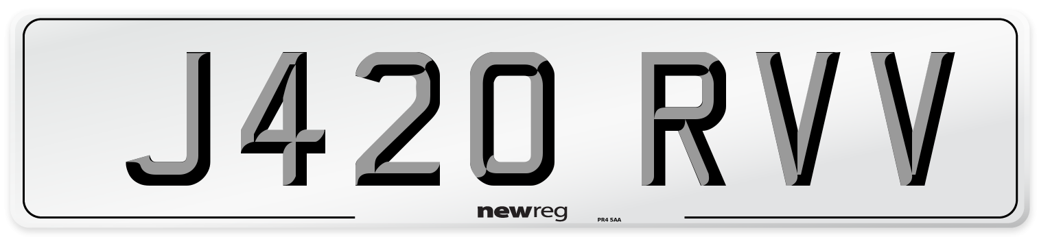 J420 RVV Front Number Plate