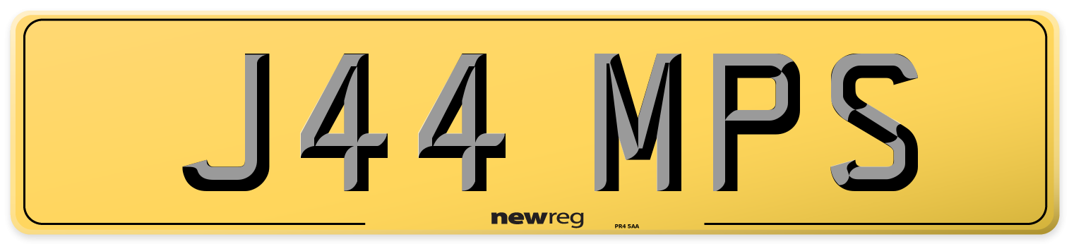J44 MPS Rear Number Plate