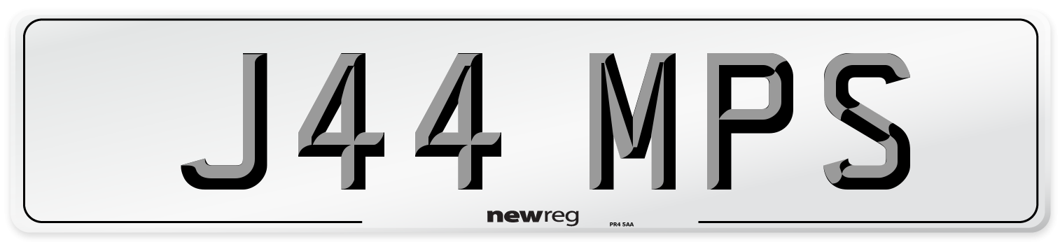 J44 MPS Front Number Plate