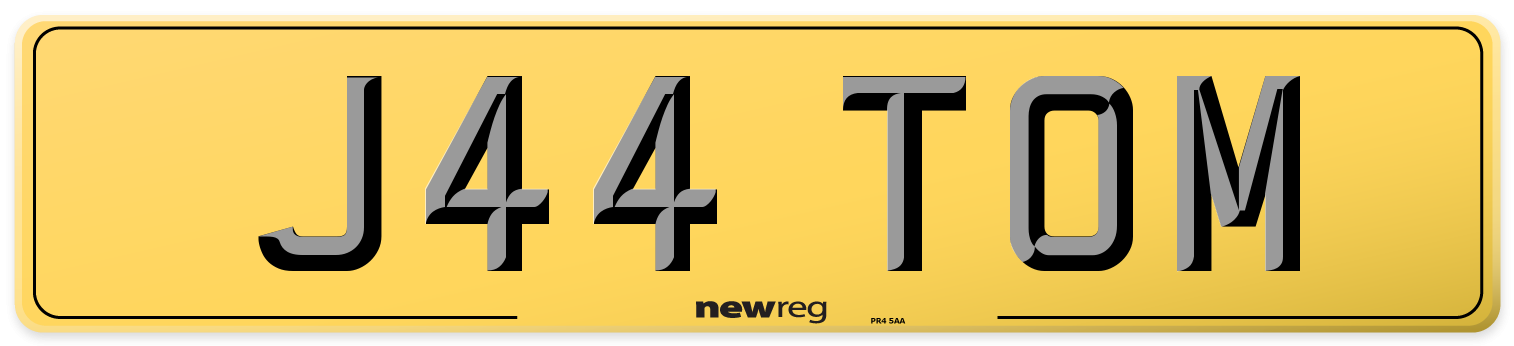 J44 TOM Rear Number Plate