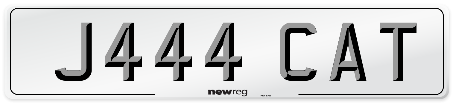 J444 CAT Front Number Plate