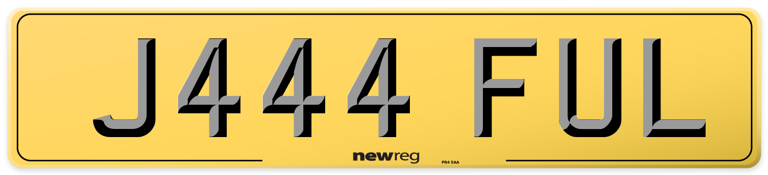 J444 FUL Rear Number Plate