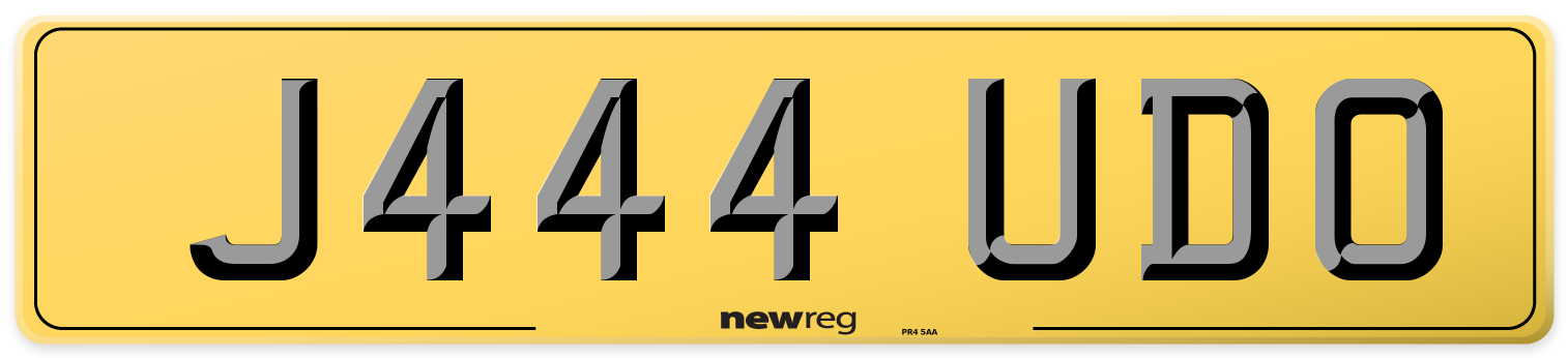 J444 UDO Rear Number Plate