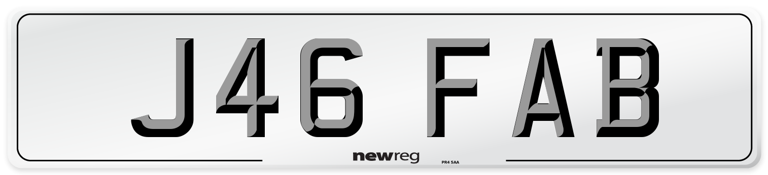 J46 FAB Front Number Plate