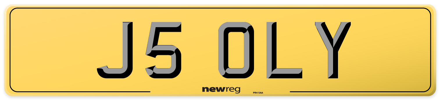 J5 OLY Rear Number Plate