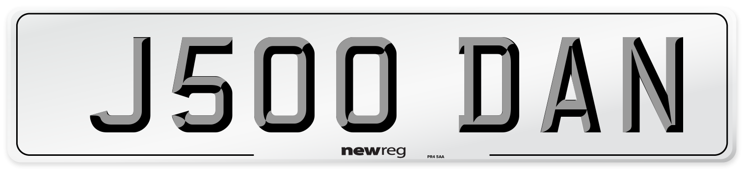 J500 DAN Front Number Plate